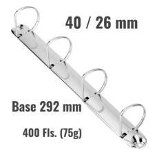 Ferragem para Fichario - 4 Argolas D|40/26 MM|BASE 292 - A4