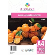 Papel Glossy A4 - 180gr - Pacote 20 folhas - Fotográfico Brilho - X-Color - (Acima de 5 pacotes no PIX R$ 7,65 cada)