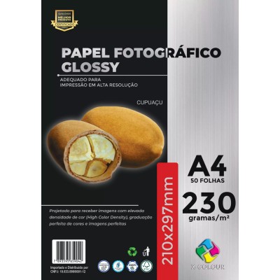 Papel Glossy A4 - 230gr (cod 29) fotografico Brilho - Pacote 50 folhas