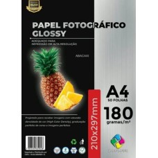 Papel Glossy A4 - 180gr (cod 27) - Pacote 50 folhas - Fotográfico Brilho - X-Color