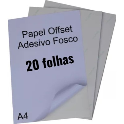 Papel Offset Adesivo 63g - A4 - c/ 20 folhas - Fosco