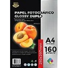 Papel Glossy Dupla Face A4 - 160gr - Pacote 20 folhas - Fotográfico Brilho - X-Color 