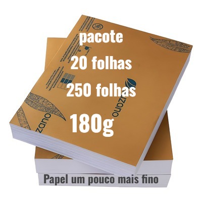 Papel Alta Alvura- offset A4 - 180gr - Pacote 20 ou 250 Folhas