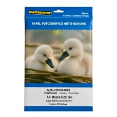 Papel Glossy Adesivado A4 - 80gr - 115gr - 130gr ( Mastreprint ) - Pacote 50 folhas - Fotográfico Brilho Papel Glossy Adesivado A4 - 80gr - 115gr - 130gr ( Mastreprint ) - Pacote 50 folhas - Fotográfico Brilho