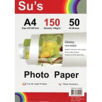 Papel Glossy Fotografico A4 - 150gr ( Su´s ) - Pacote 50 folhas - Brilho 