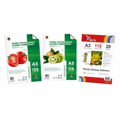 Papel Adesivo A3 - c/ 20 fls - Clique e Escolha - A3 Papel Adesivo A3 - c/ 20 fls - Clique e Escolha - A3