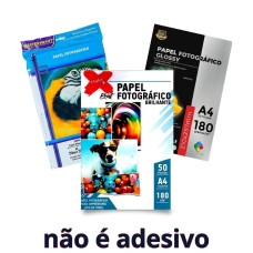 Papel Glossy Fotografico A4 - 180gr - Pacote 50 folhas - Brilho Papel Glossy Fotografico A4 - 180gr - Pacote 50 folhas - Brilho