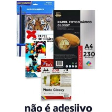 Papel Glossy Fotografico A4 - 230gr - 20 folhas - Brilho Papel Glossy Fotografico A4 - 230gr - 20 folhas - Brilho