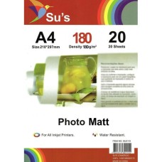 Papel Matte A4 - 180gr - Pacote 20 folhas - (Acima de 5 pacotes no PIX R$ 7.20 cada)