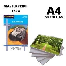 Papel Glossy A4 - 180gr ( Mastreprint ) - Pacote 50 folhas - Fotográfico Brilho 