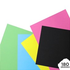 Papel Colorido - offset A4 - 180gr Pacote 10 Folhas 