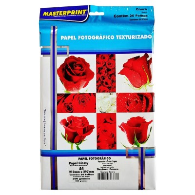 Papel Fotográfico Textura Couro Masterprint A4 200g C/ 20 Folhas