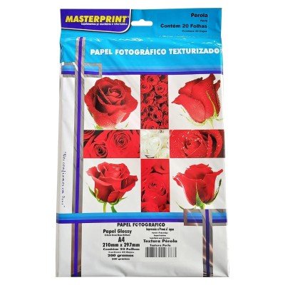 Papel Fotográfico Textura Perola Masterprint A4 200g C/ 20 Folhas