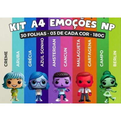 Papel Color Plus kit Emoção 180G A4 ( Pacote C/ 30 Folhas )  - Massa Colorida 