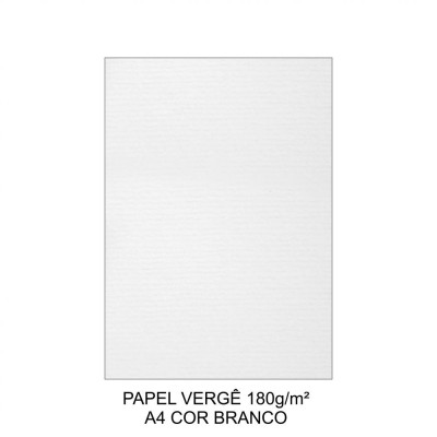 Papel Vergê (Branco) - A4 - 180g - Masterprint - C/ 10 